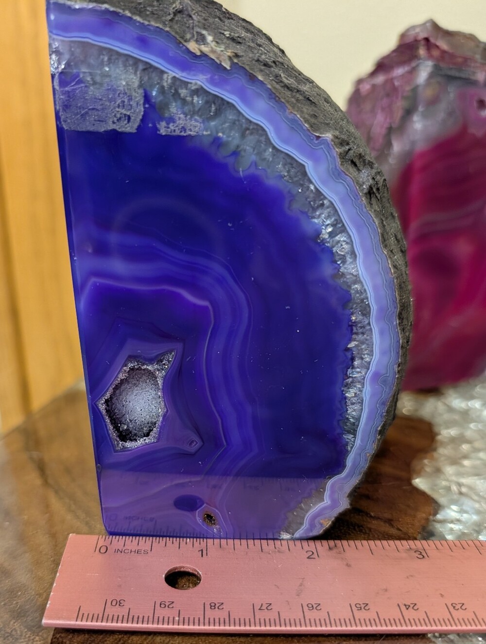 Agate Geode Sections 3pc Set Teal, Pink & Purple - Picture 13 of 16